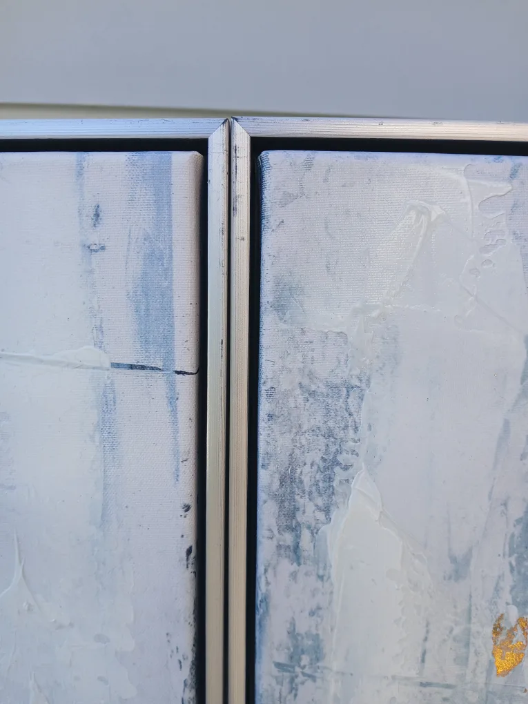 Abstract Blue & Gold Framed Canvas Art - Set of 2 image indicator(4)