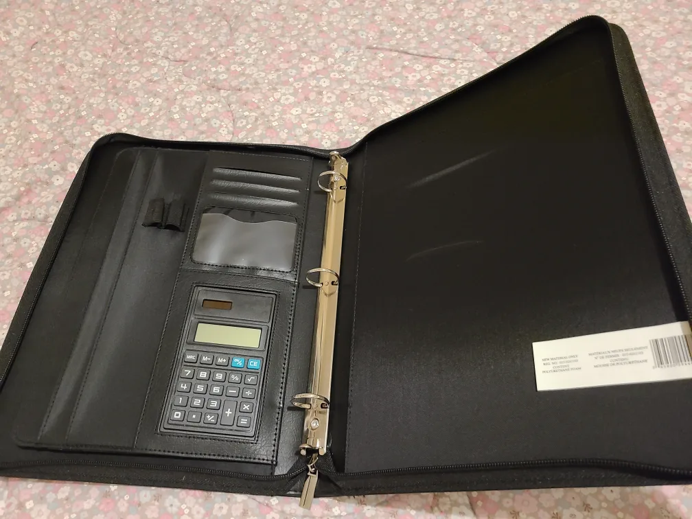 Hilroy Black Zippered Portfolio Binder with Calculator thumbnail