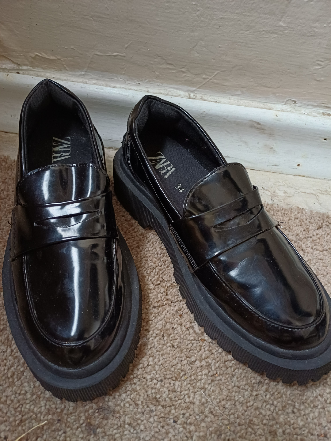 Zara Black Loafers - Size 34