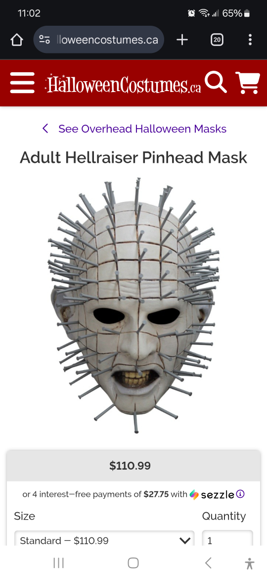 Adult Hellraiser Pinhead Mask