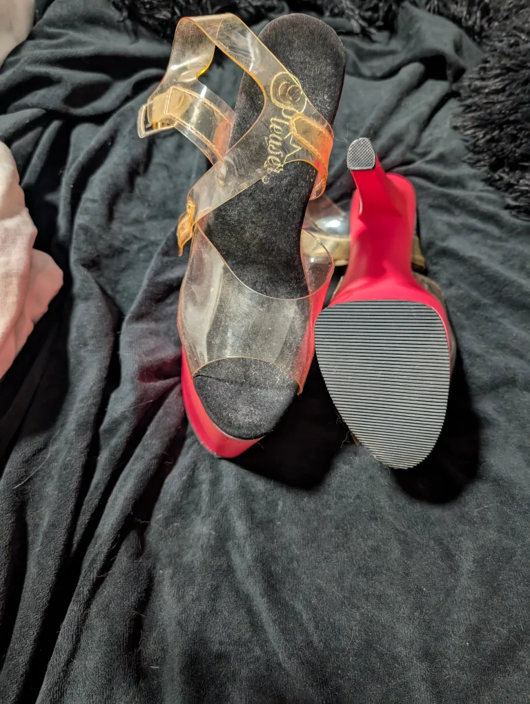 Pleaser Flamingo-808 Red Platform Heels thumbnail