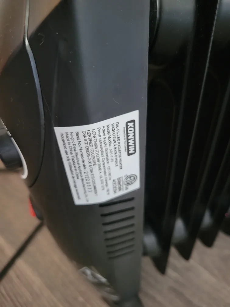 Konwin Oil-Filled Radiator Heater image indicator(4)