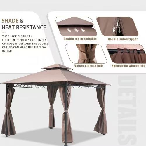 Gazebo with Curtains - 10x10 ft