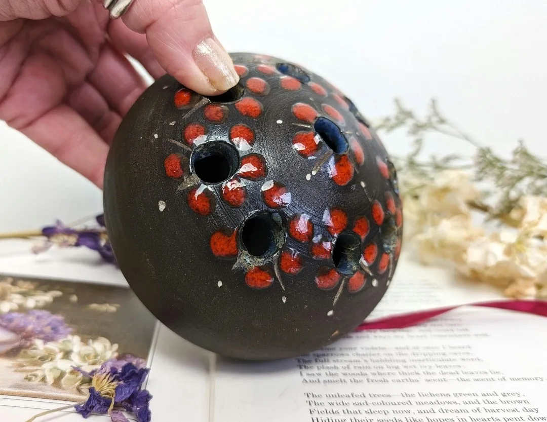 Vintage Clay Flower Frog ~ Stem Support image indicator(2)