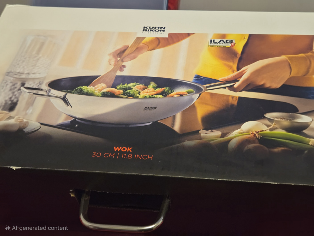WOK.NEW.   Kuhn Rikon 30cm/11.8 inch with Lid - Ilag Non-Stick - photo 4