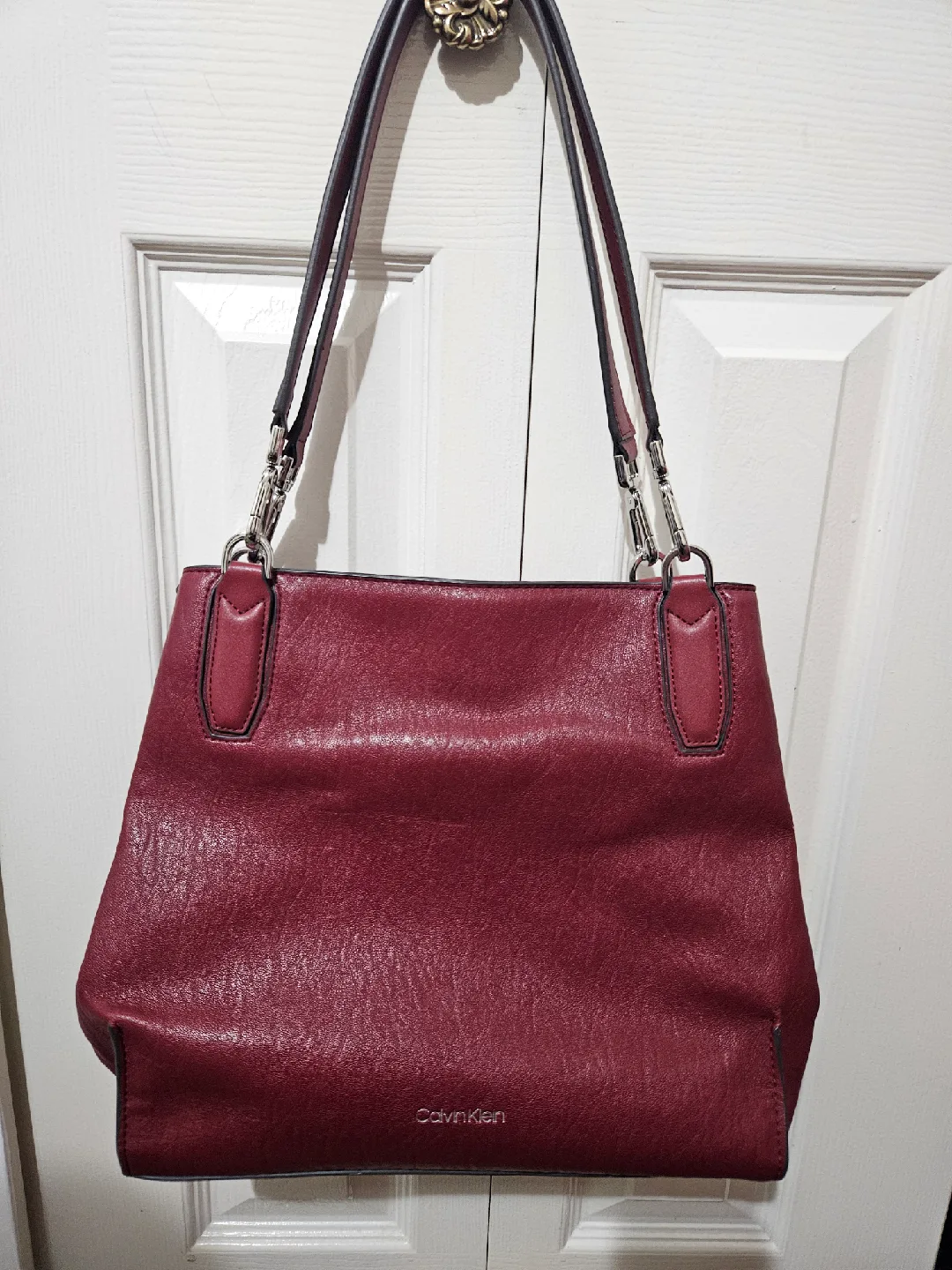Calvin Klein Burgundy Tote Bag thumbnail