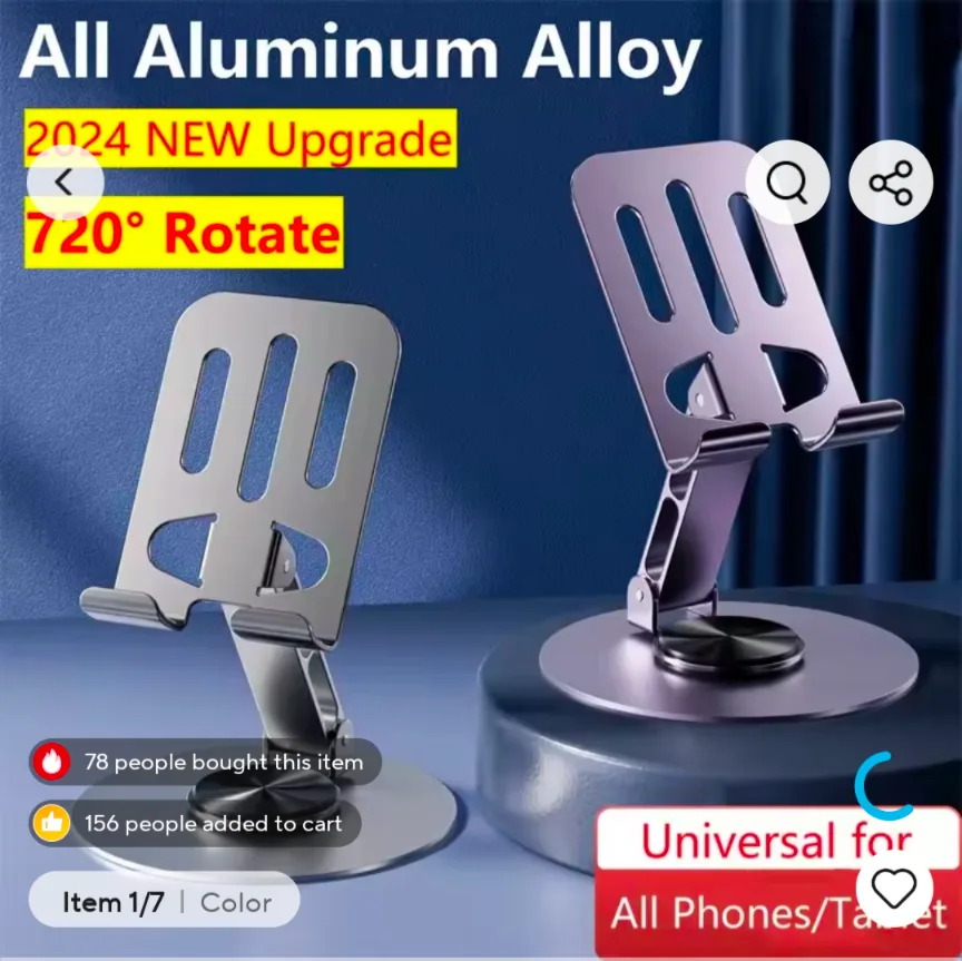 Universal Aluminum Alloy Phone/Tablet Stand thumbnail