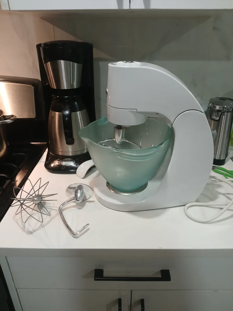 White Stand Mixer with Attachments
