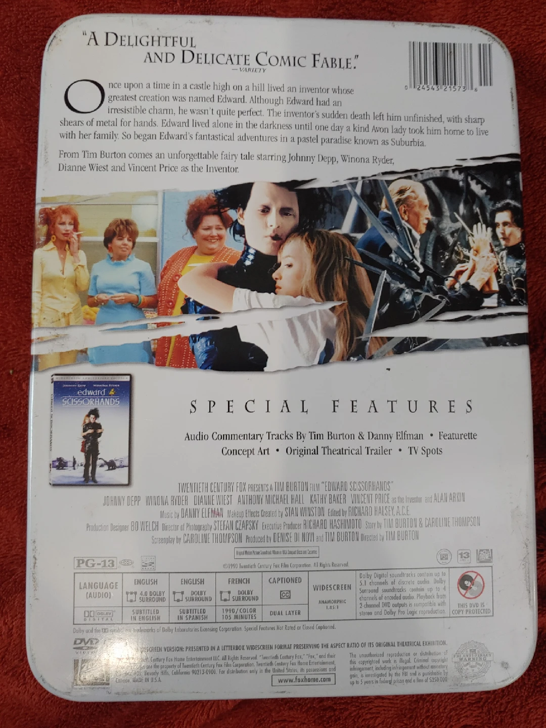 Edward ScissorHands 10th Anniversary Edition SteelBook DVD - photo 2