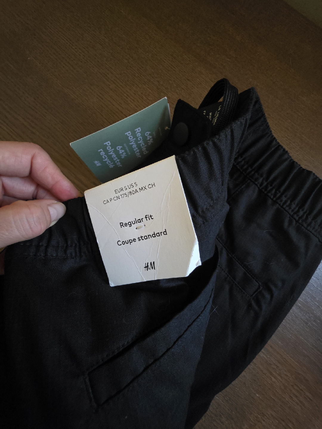H&M Black Regular Fit Pants - Size S - photo 3