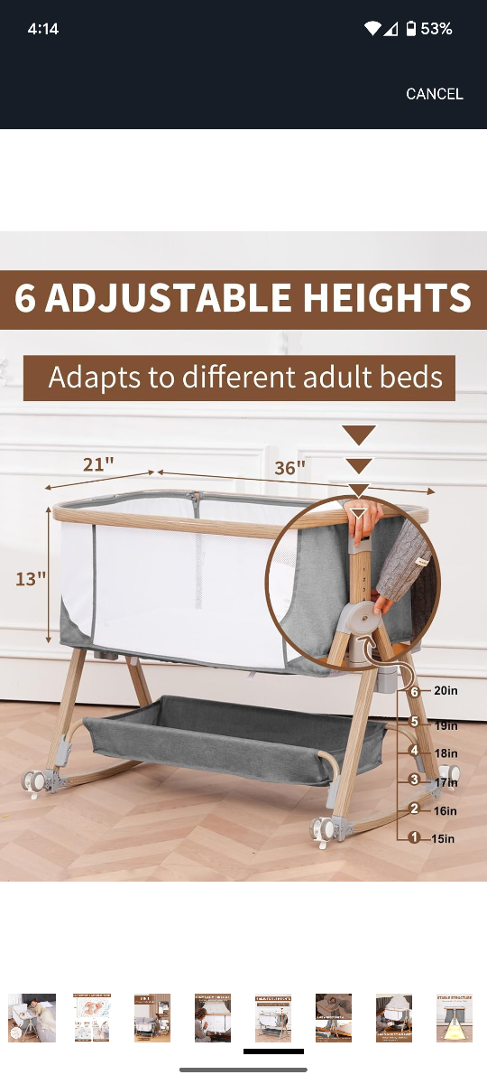 3-in-1 Convertible Baby Bedside Bassinet