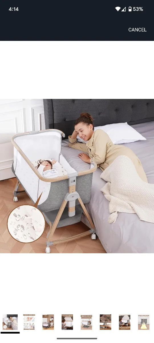 3-in-1 Convertible Baby Bedside Bassinet image indicator(2)