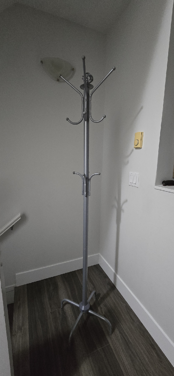 Silver Metal Coat Rack