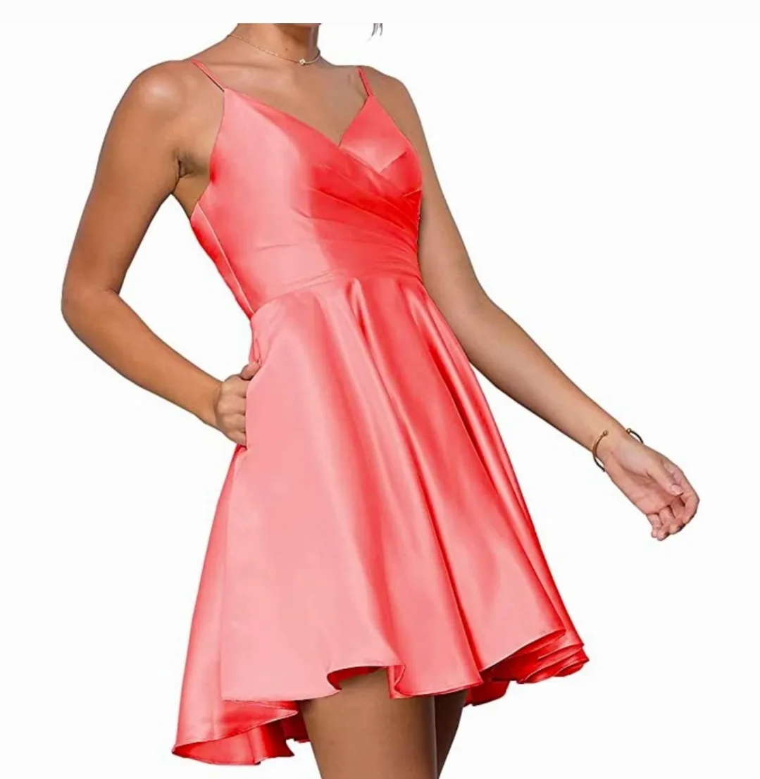 BNWT Coral Formal Dress with Corset Back and Hidden Pockets thumbnail
