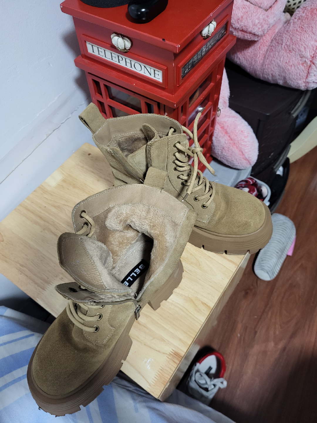 Belle Beige Lace-Up Platform Boots - photo 2