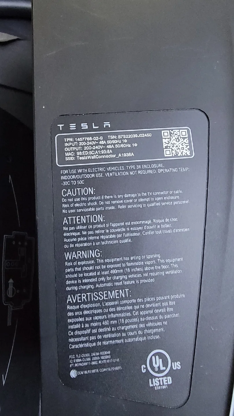 Tesla Wall Connector Gen 3 – Level 2 EV Charger As is image indicator(9)