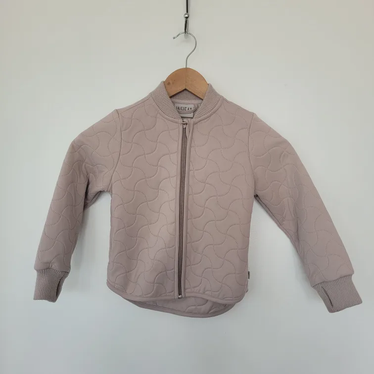 Wheat Quilted Bomber Jacket - Size 4Y thumbnail