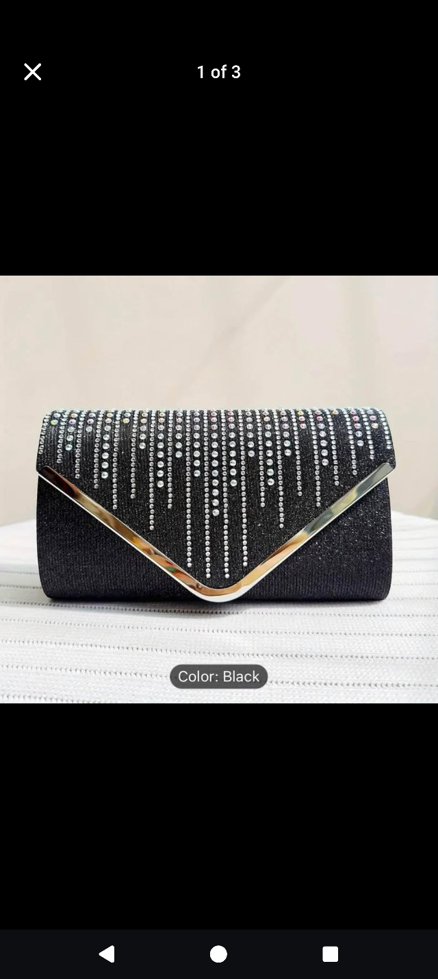 Black Rhinestone Clutch