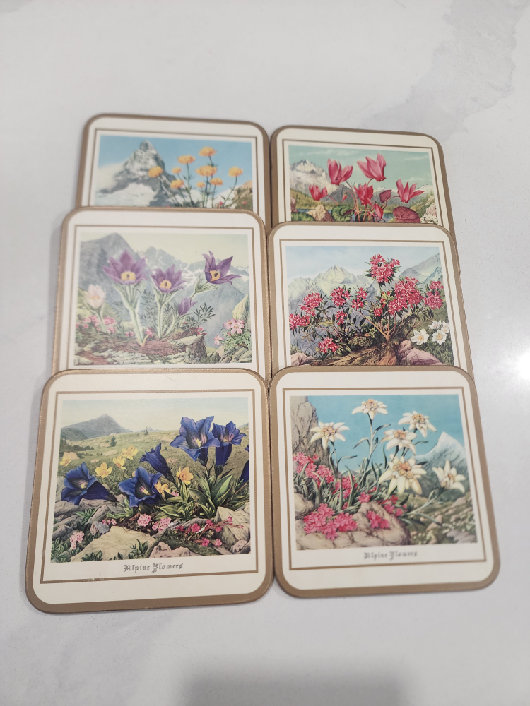 Pimpernel Alpine Flowers Coasters (Set of 6)