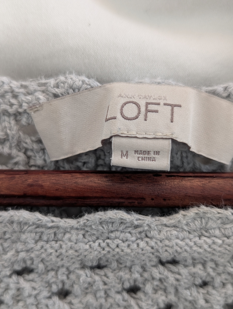 Loft Grey Knit Sweater - Size M - photo 2