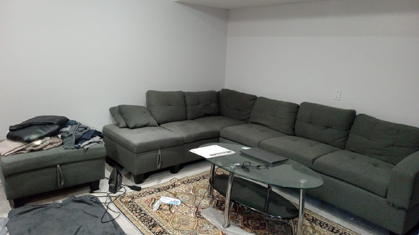 Grey Sectional Sofa with Ottoman - photo 4