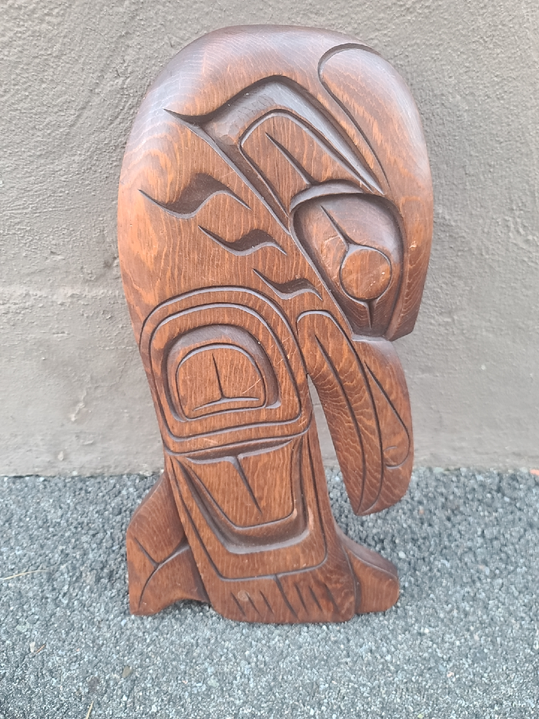 Sarah Robertson Two-Spirit Raven Wood Carving