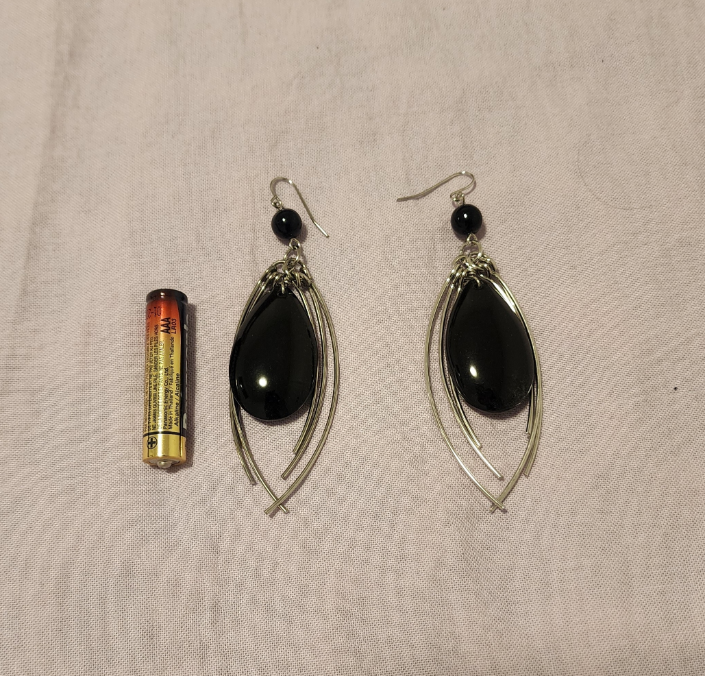 Black Stone Drop Earrings - photo 2