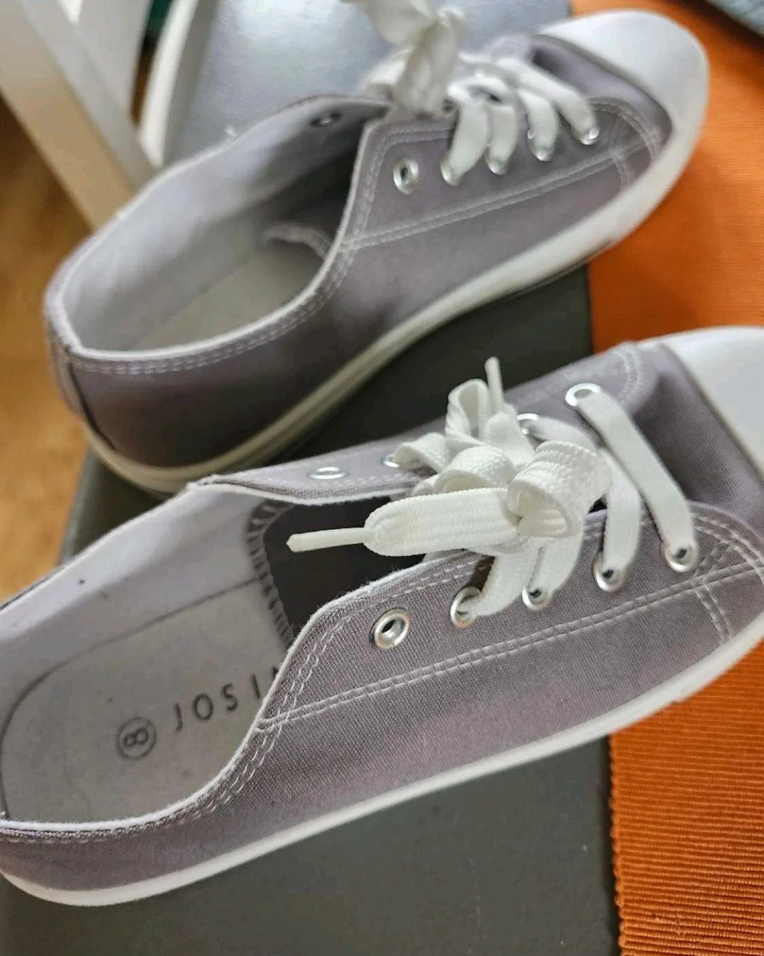 Grey Canvas Sneakers - Size 8 thumbnail