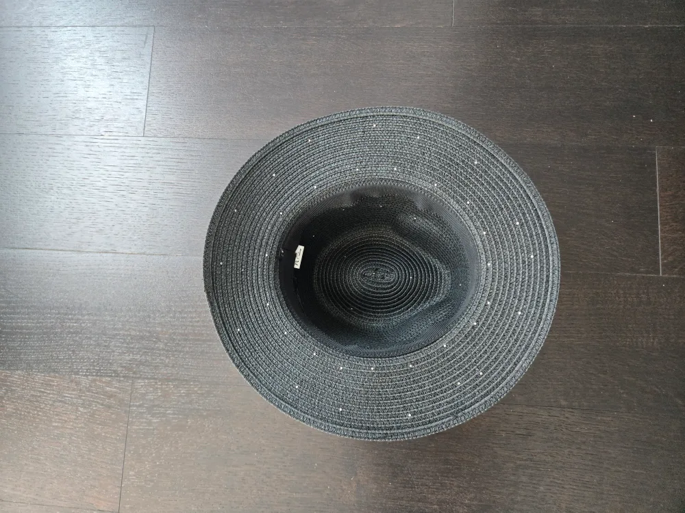 Black Basket Weave Hat with Pearl Decorations image indicator(5)