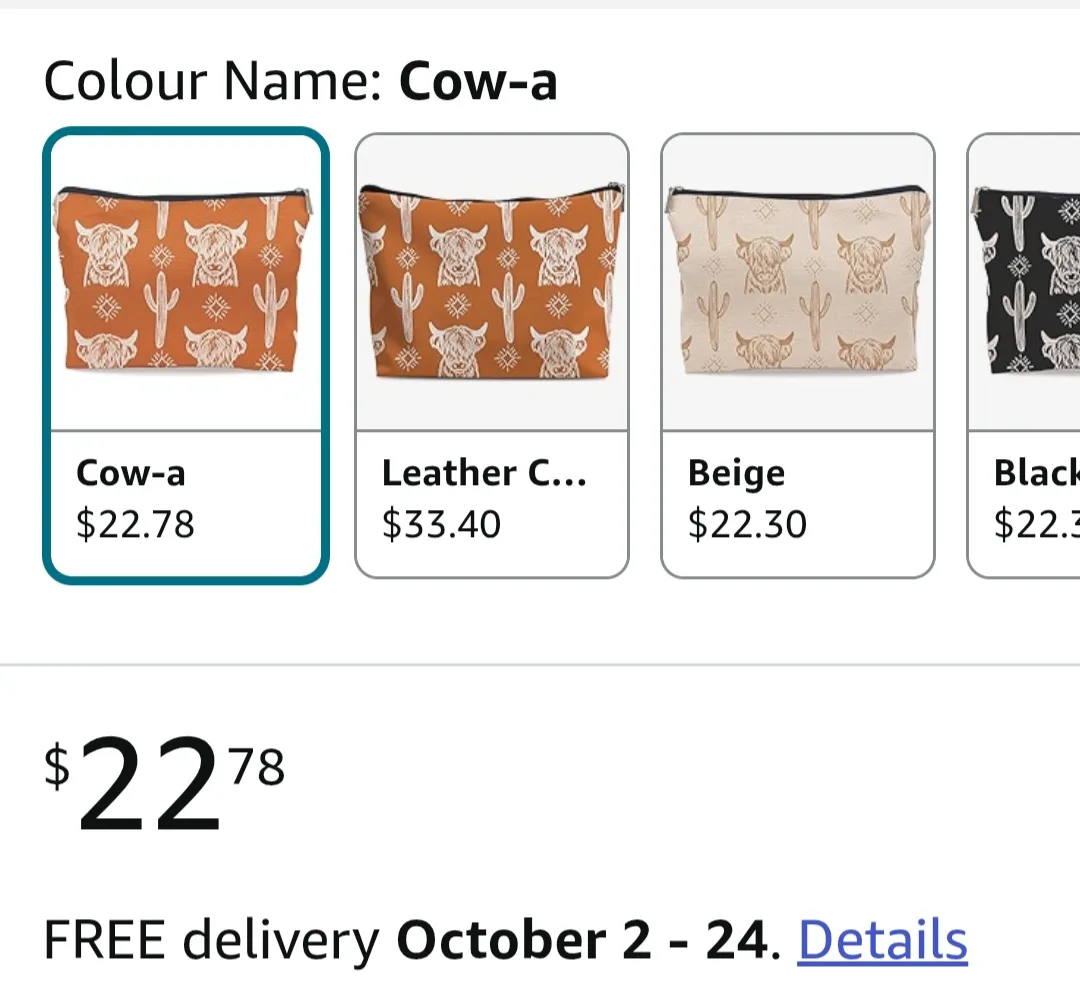 Brand New Cow-a Makeup Bag image indicator(4)