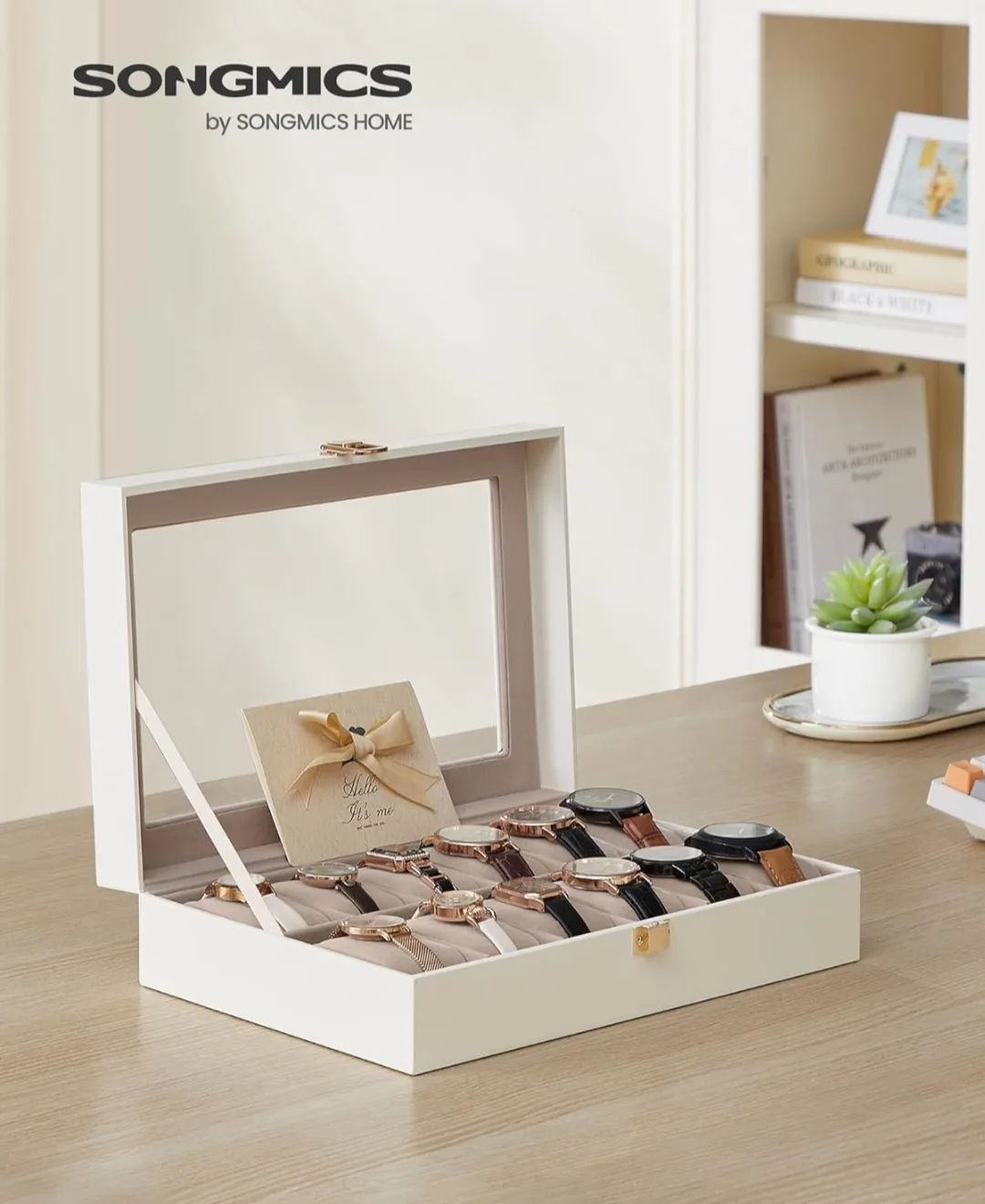 SONGMICS 12-Slot Watch Box - Stylish Watch Organizer thumbnail