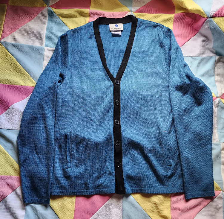 Vintage blue and black cardigan