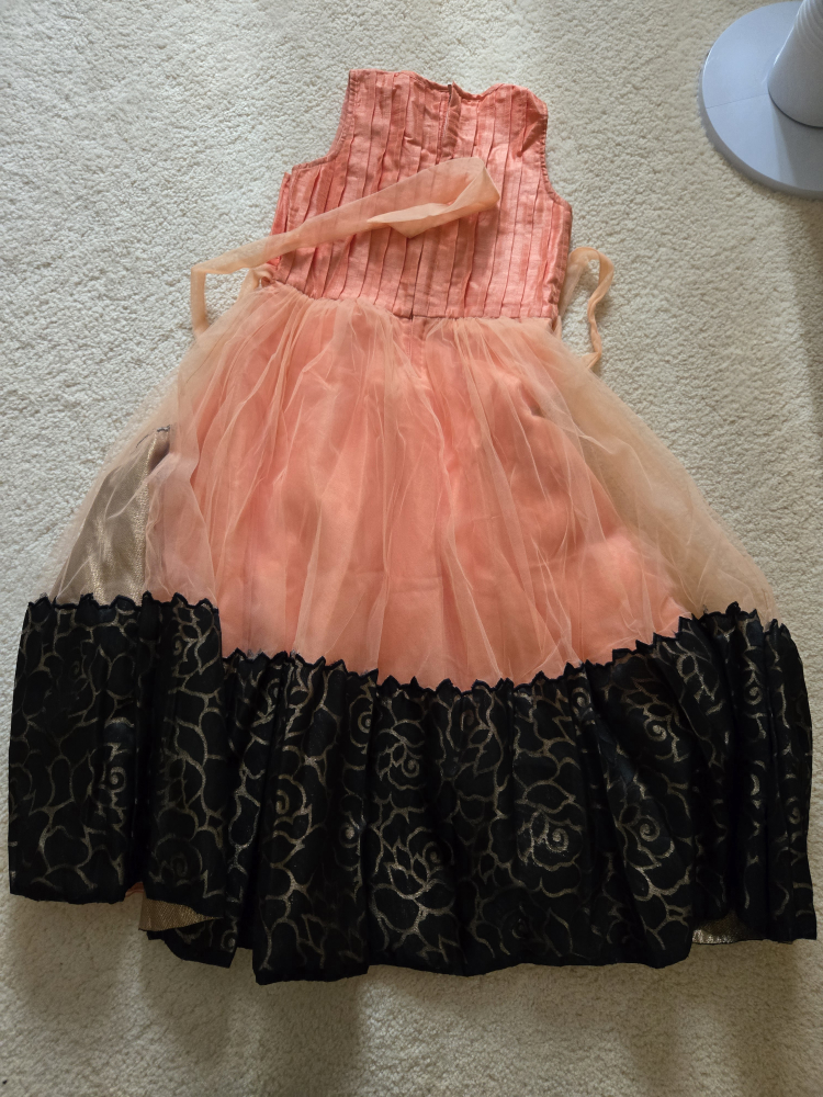 Girl's Peach & Black Dress - photo 2