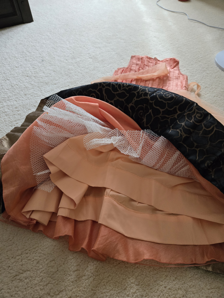 Girl's Peach & Black Dress - photo 3