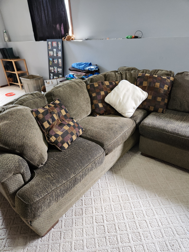 Large Sectional Sofa - Brown/Olive Green - photo 4