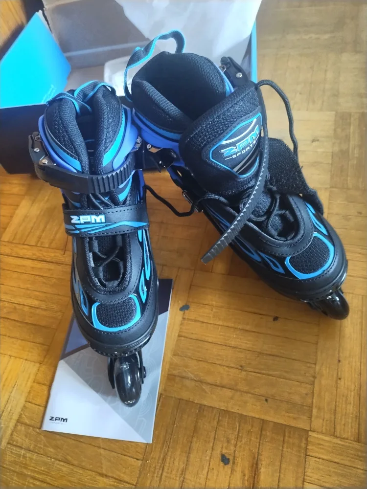 Children's ZPM Sports Inline Roller Skates, Black and Blue image indicator(2)