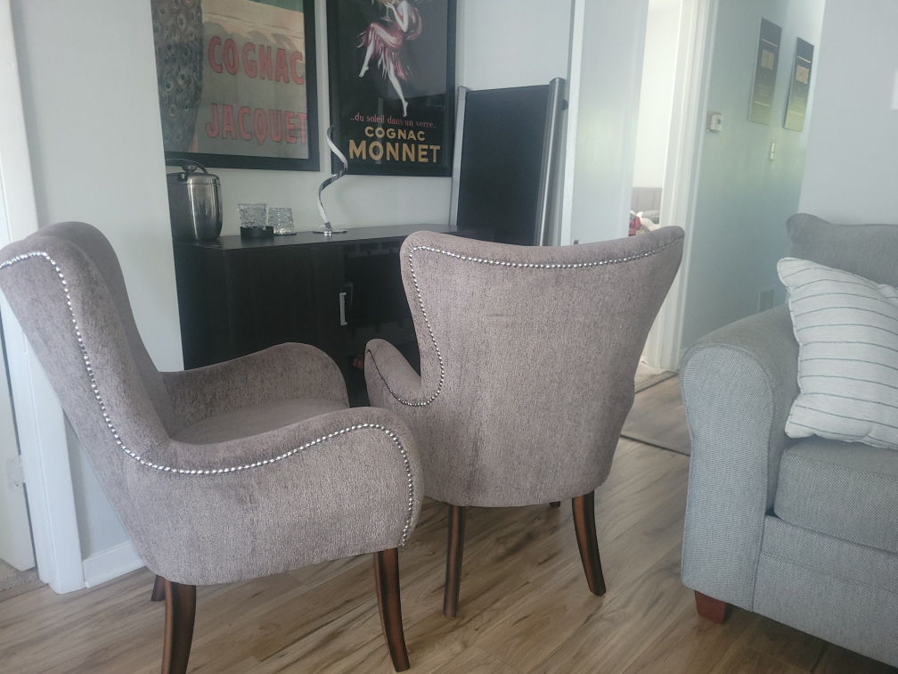 Set of 2 Accent Chairs - Gray - photo 2