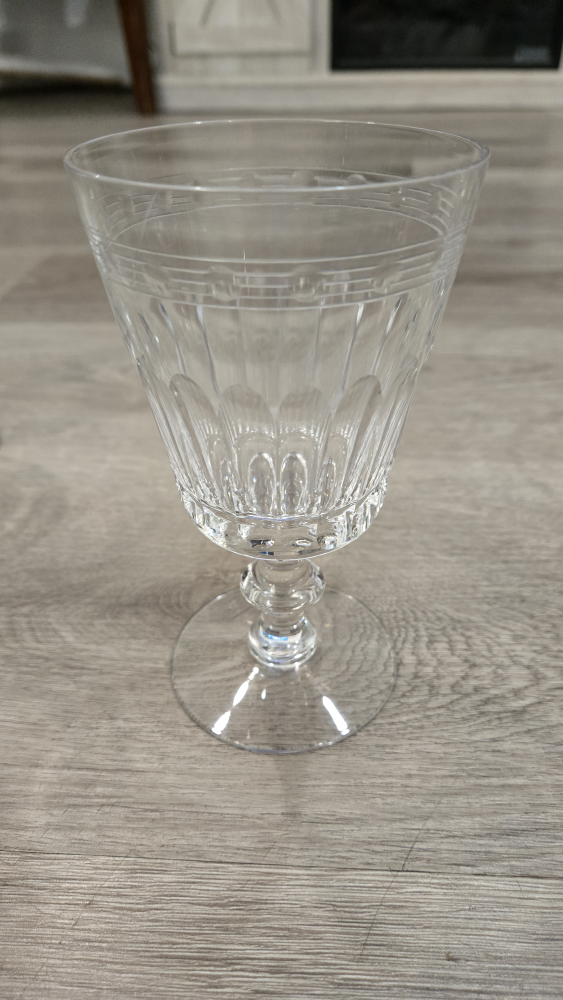 Set of 4 Vintage Etched Wine Glasses
