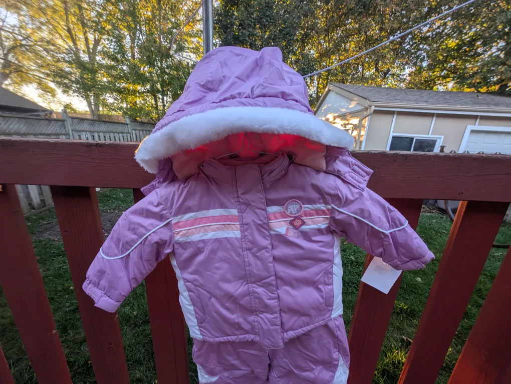 Girls sz 12 mth 2 pc snowsuit image indicator(2)