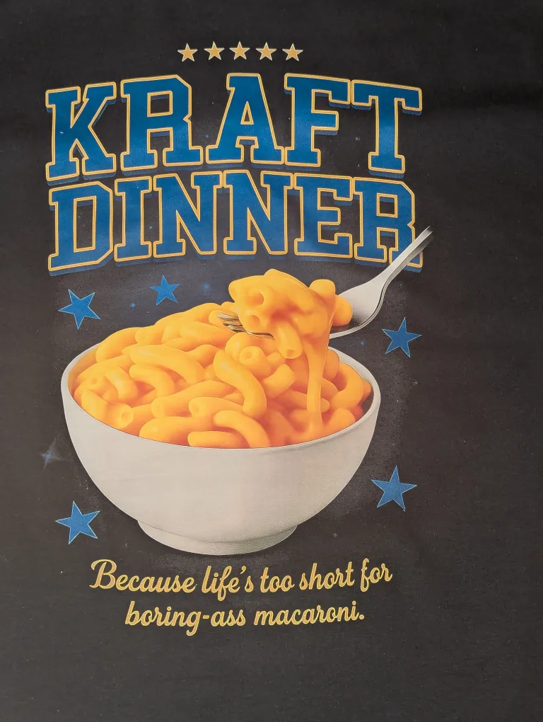 🔥 NEW ONLY 1 AVAILABLE  Funny Kraft Dinner T-Shirt Large image indicator(2)