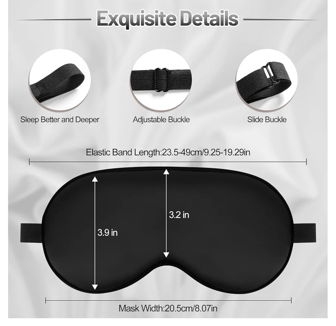 Silk Sleep Mask - Black - photo 2