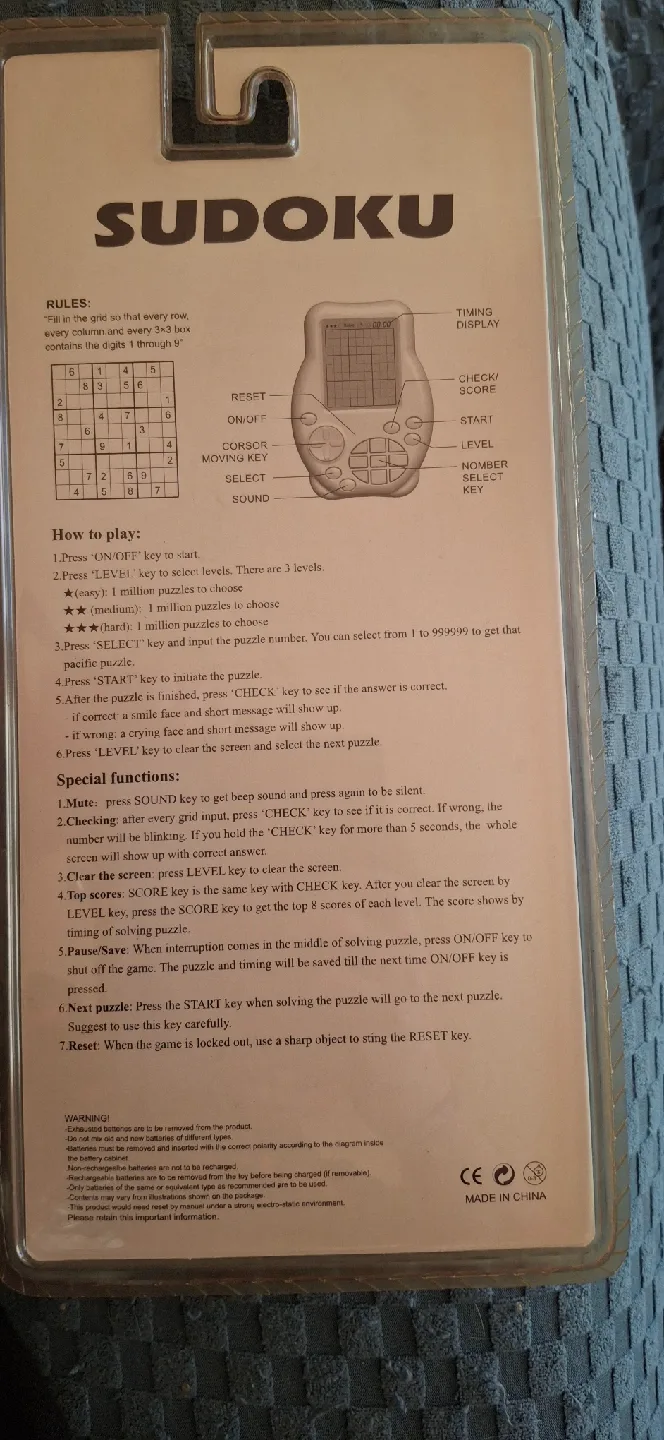Unopened and Unused Fun Time Sudoku Handheld Game image indicator(4)