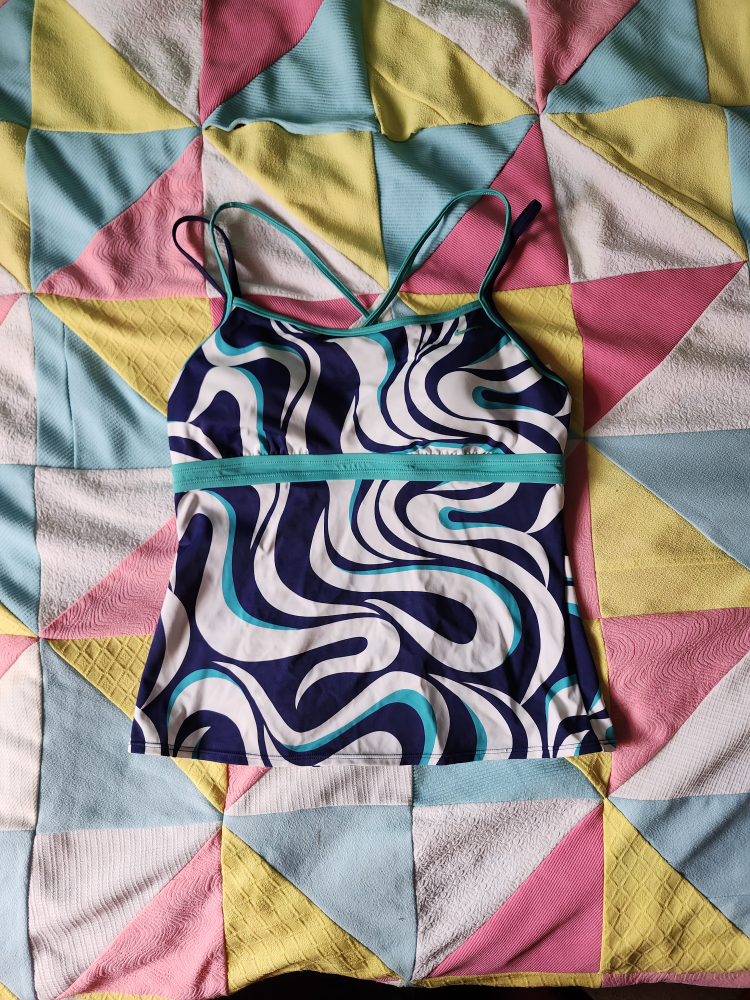Nike white and blue tankini top