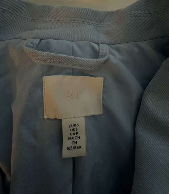 H&M Double-Breasted Blazer - Size S - Light Blue - photo 3