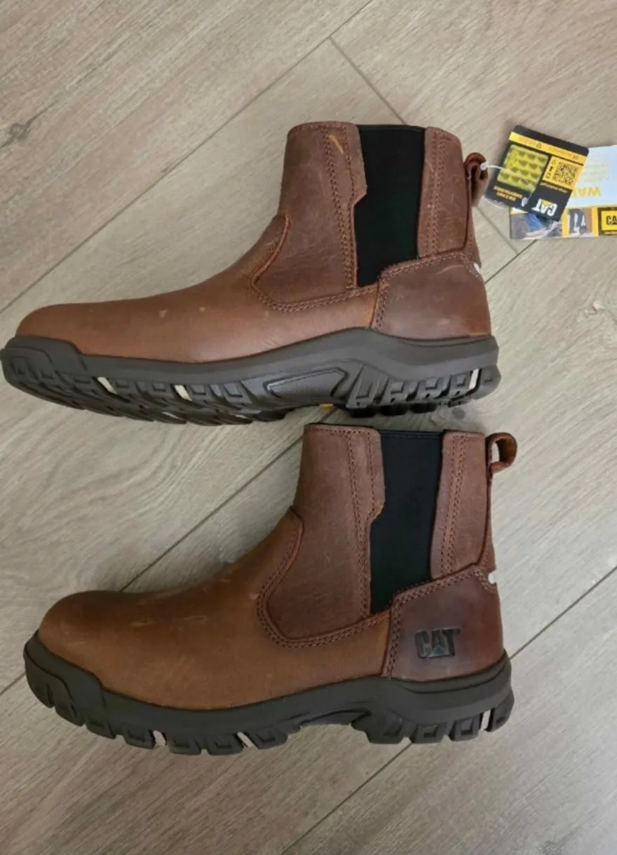 CAT Brown Leather Steel Toe Work Boots - New! (women) image indicator(2)