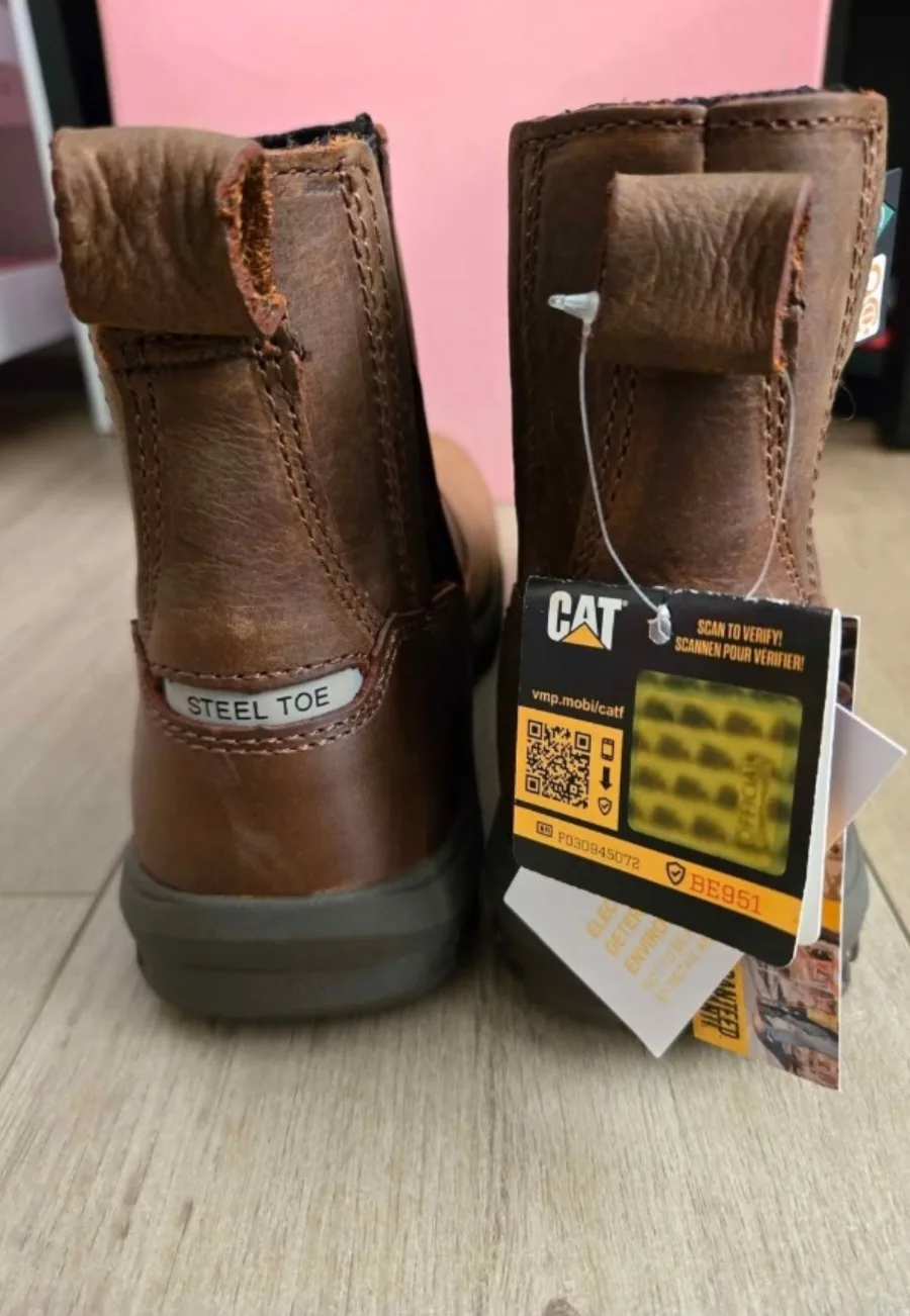 CAT Brown Leather Steel Toe Work Boots - New! (women) image indicator(4)