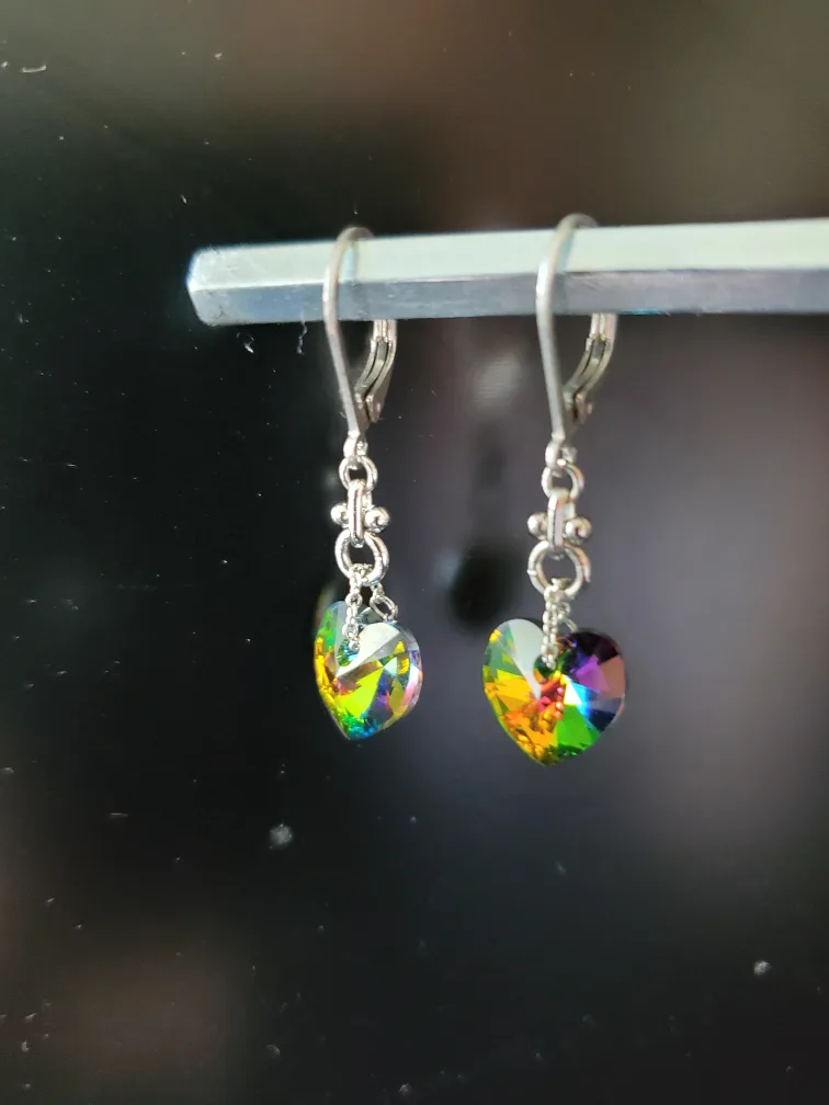 Heart Crystal Dangle Earrings 🥕 thumbnail