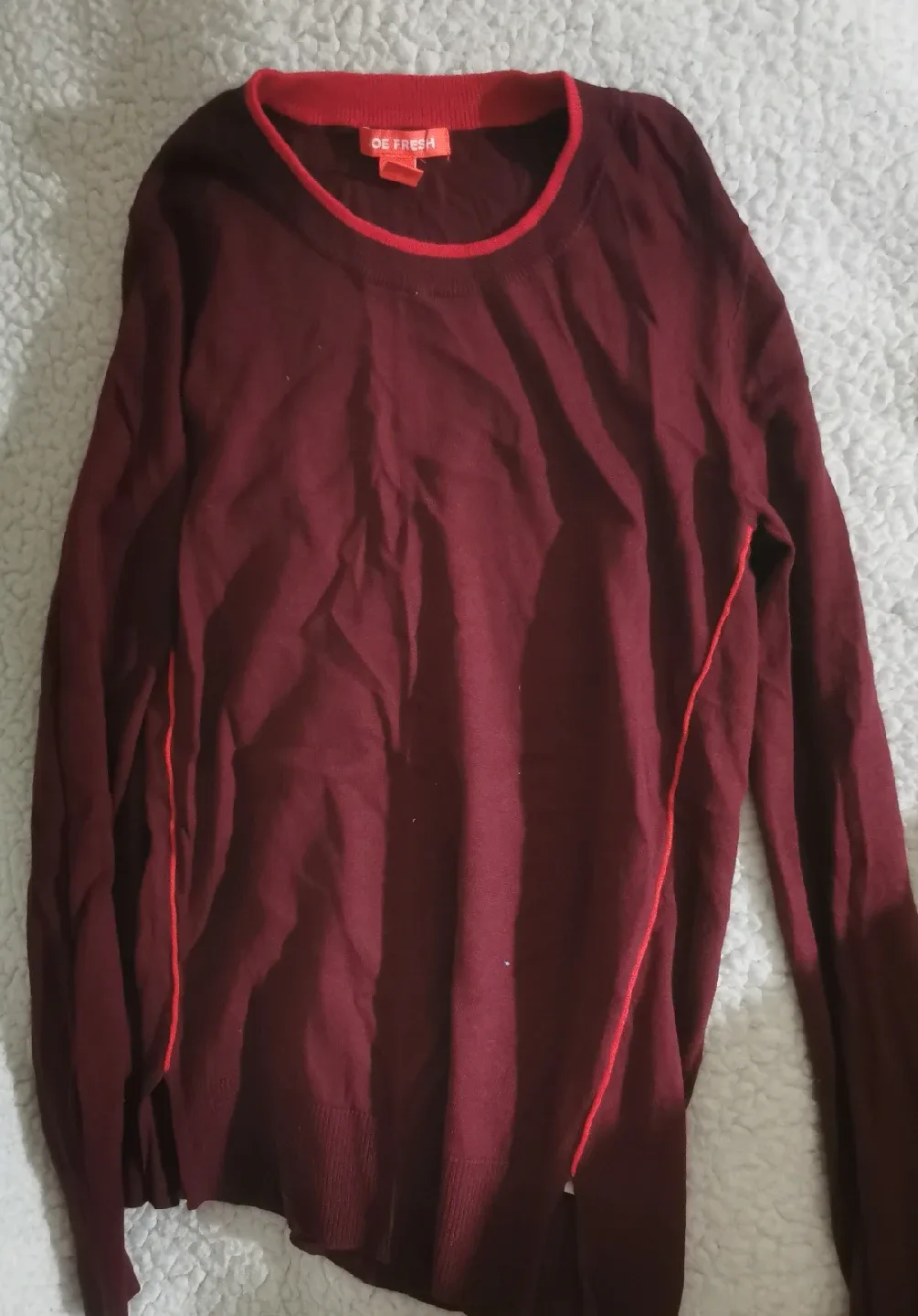 OE Fresh Burgundy Long Sleeve Top thumbnail