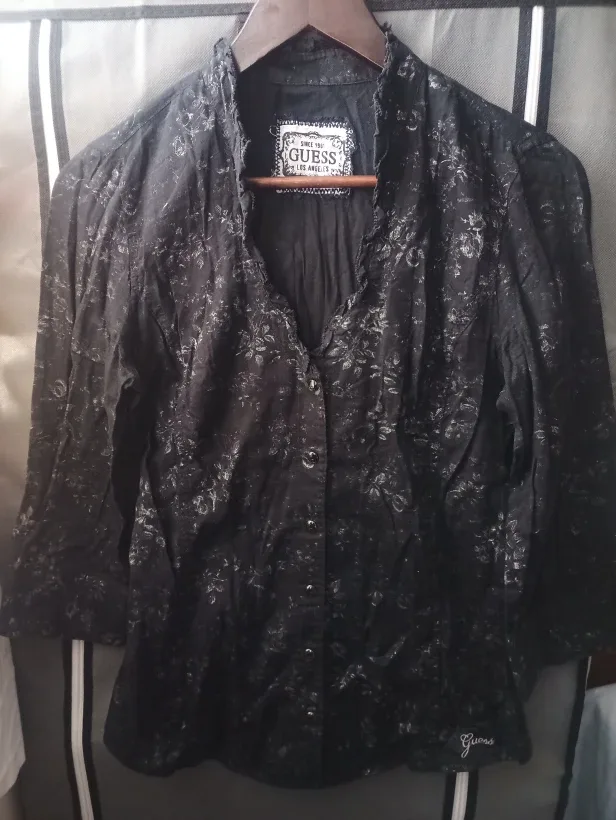 Guess Women's Black Floral Blouse