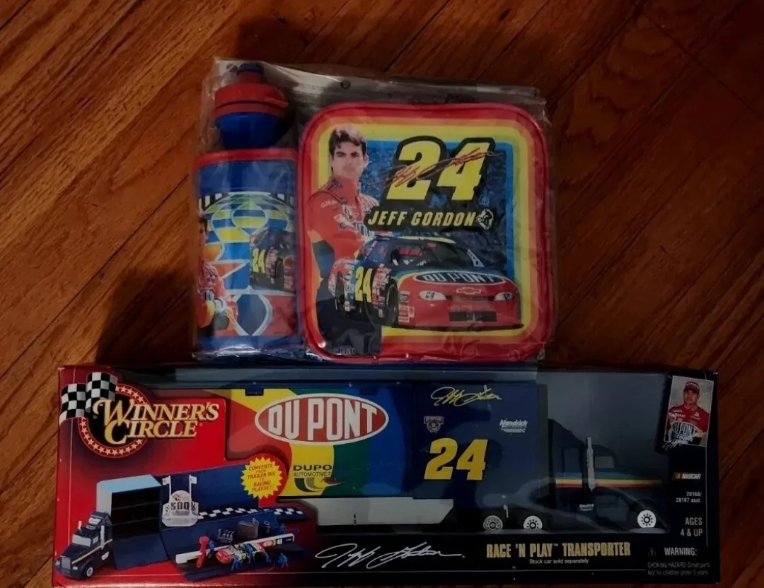 Jeff Gordon #24 Race Car Transporter Set thumbnail